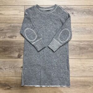 NLST Grey Wool Elbow Patch Sweater Dress F/W15 Double Face Knit‎ minimalist